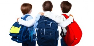 Kids with rucksacks